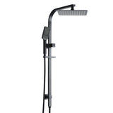 DS NA 10'' Rain Shower Head Set Handheld Square High Pressure Black