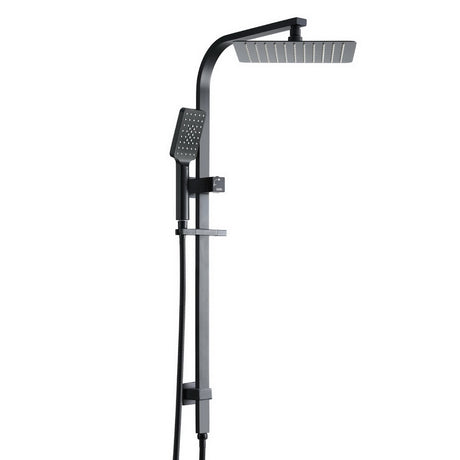 DS NA 10'' Rain Shower Head Set Handheld Square High Pressure Black