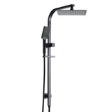 DS NA 10'' Rain Shower Head Set Handheld Square High Pressure Black