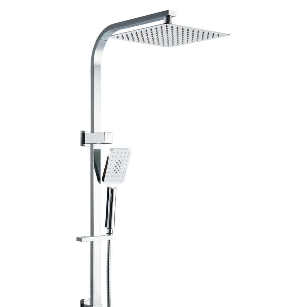 DS NA WELS 10'' Rain Shower Head Set Round Handheld High Pressure Wall Chrome