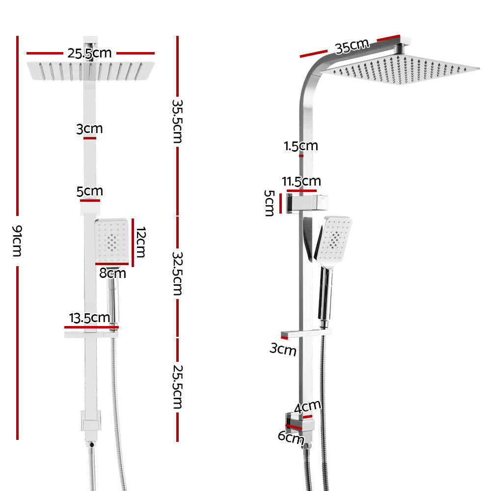 DS NA WELS 10'' Rain Shower Head Set Round Handheld High Pressure Wall Chrome