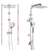 DS NA WELS 10'' Rain Shower Head Set Round Handheld High Pressure Wall Chrome