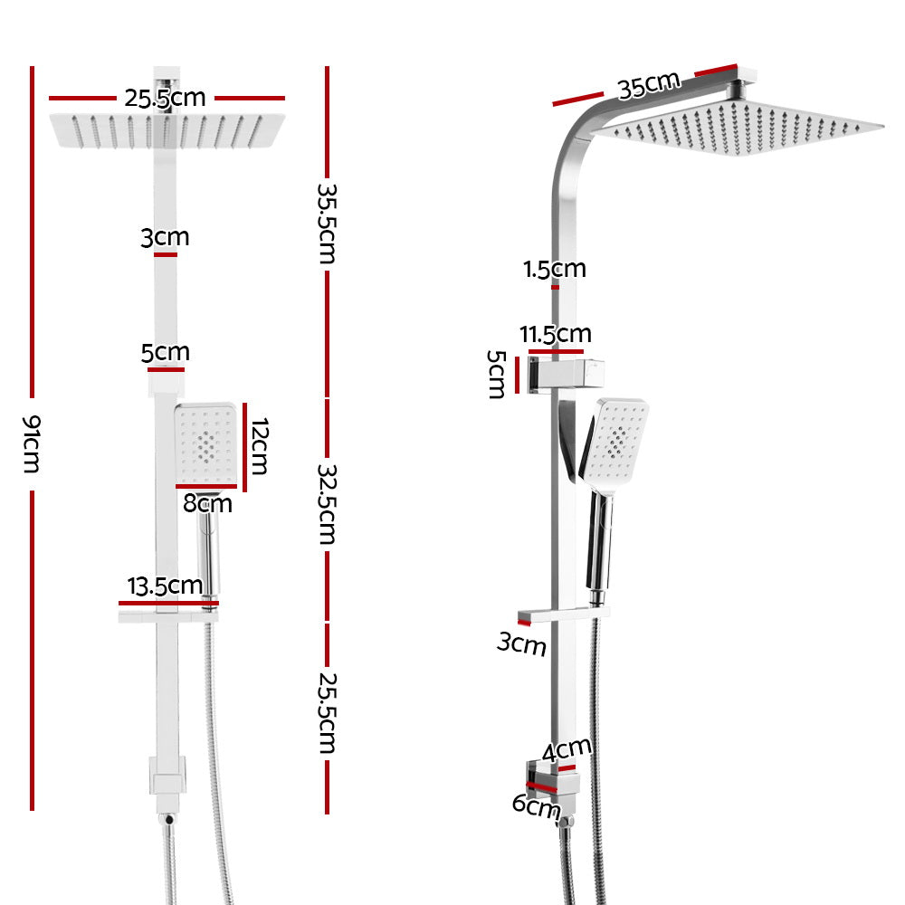 DS NA WELS 10'' Rain Shower Head Set Round Handheld High Pressure Wall Chrome
