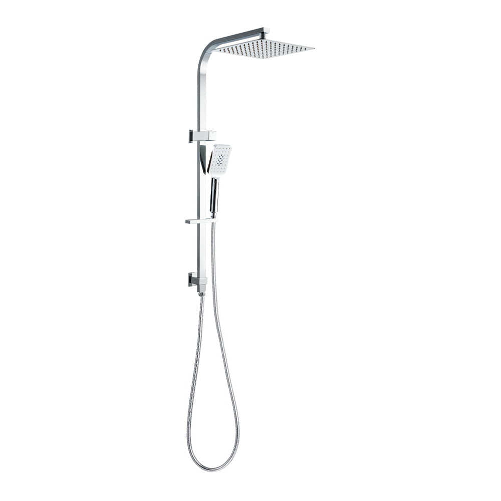 DS NA WELS 10'' Rain Shower Head Set Round Handheld High Pressure Wall Chrome
