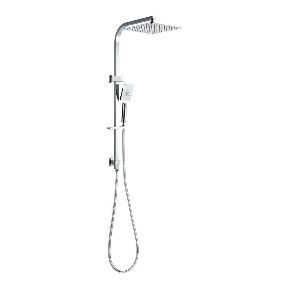 DS NA WELS 10'' Rain Shower Head Set Round Handheld High Pressure Wall Chrome