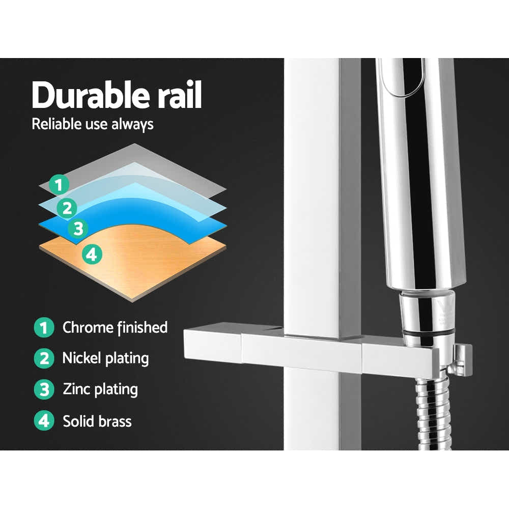 DS NA WELS 10'' Rain Shower Head Set Round Handheld High Pressure Wall Chrome