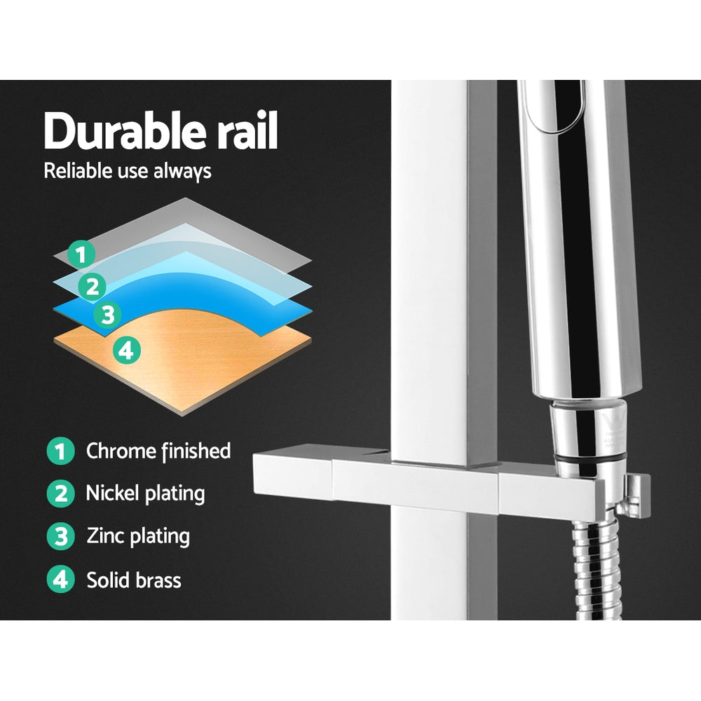 DS NA WELS 10'' Rain Shower Head Set Round Handheld High Pressure Wall Chrome