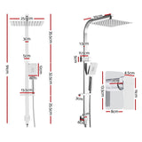 DS NA Cefito 10'' Rain Shower Head Set  High Pressure Mixer Tap Chrome