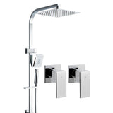 DS NA WELS 10'' Rain Shower Head Taps Round Handheld High Pressure Wall Chrome