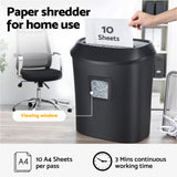 DS NA Devanti Electric Paper Shredder for Home Office 10 A4 Paper Sheet