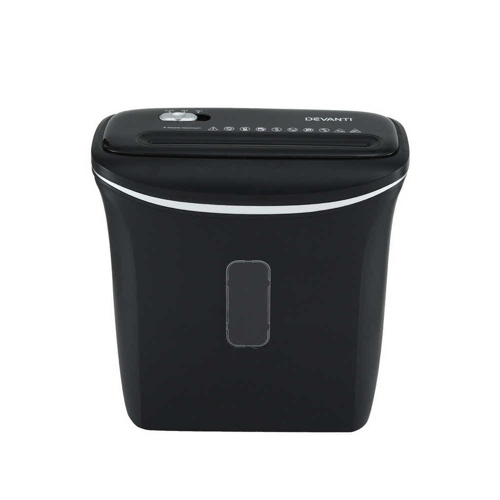 DS NA Devanti 12L Cross-Cut Shredder 8-Sheet Paper Home Office Credit Card
