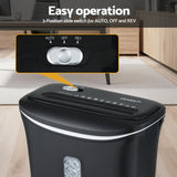 DS NA Devanti 12L Cross-Cut Shredder 8-Sheet Paper Home Office Credit Card