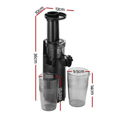 DS NA Devanti Slow Juicer Cold Press Fruit Juice Extractor 130W Black