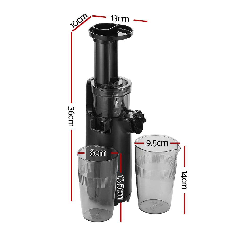 DS NA Devanti Slow Juicer Cold Press Fruit Juice Extractor 130W Black