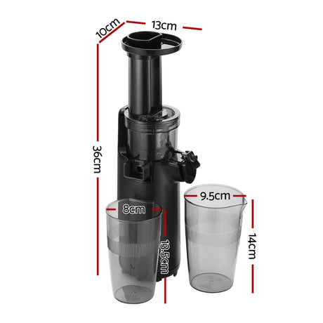DS NA Devanti Slow Juicer Cold Press Fruit Juice Extractor 130W Black