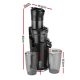 DS NA Devanti Slow Juicer Cold Press Fruit Juice Extractor 200W Black