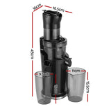 DS NA Devanti Slow Juicer Cold Press Fruit Juice Extractor 200W Black