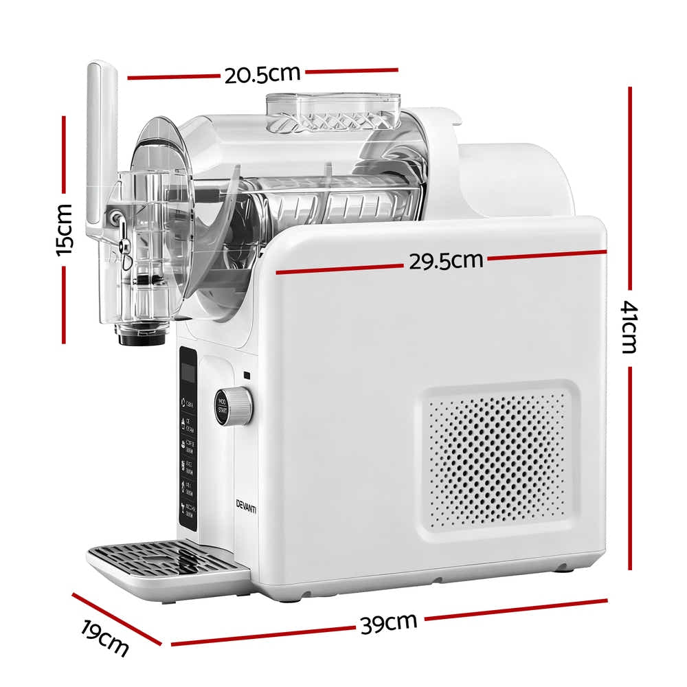 DS NA Devanti 5in1 Slushie Machine Ice Cream Maker 2L White