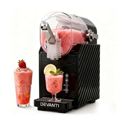 DS NA Devanti 1.8L Slushie Machine Maker Frozen Smoothies Milkshakes Black