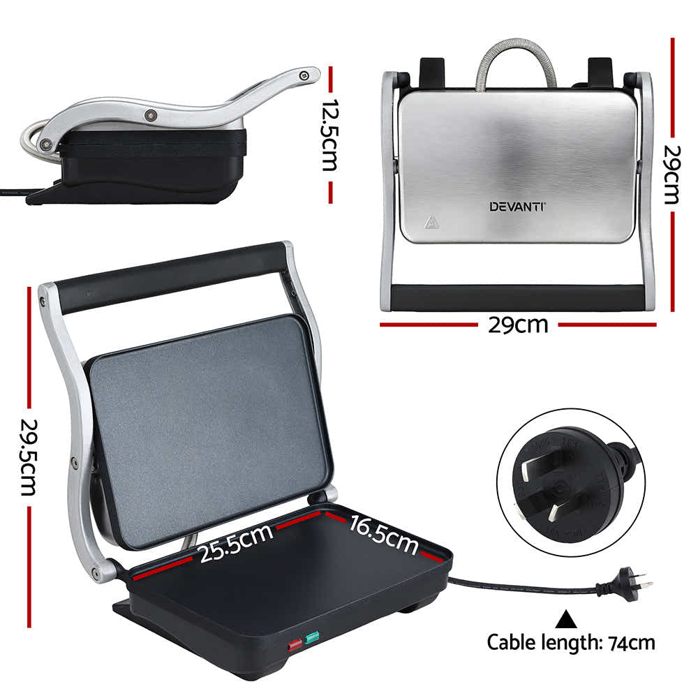 DS NA Devanti 3 in 1 Sandwich Maker Steak Press Grill 1000W