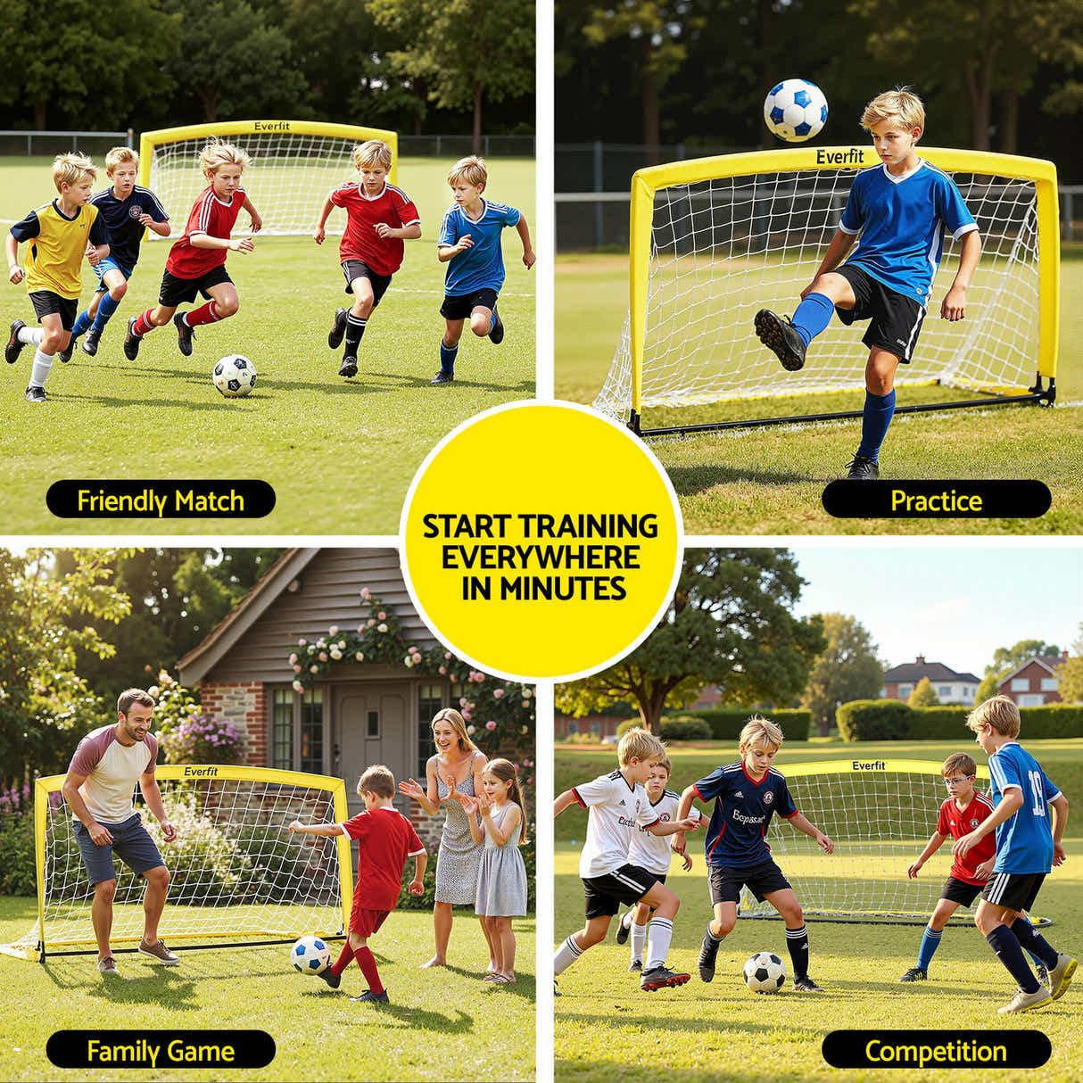 DS NA Everfit 2m Football Soccer Net Portable Goal Net Rebounder Sports Training