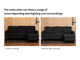 Northland Linen Sofa With Ottoman - Black