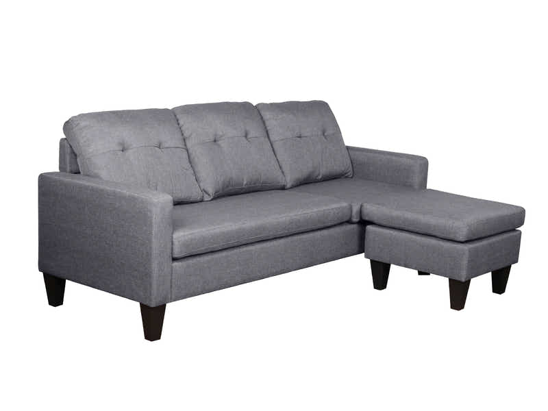Northland Linen Sofa With Ottoman - Grey