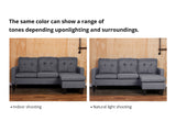 Northland Linen Sofa With Ottoman - Grey