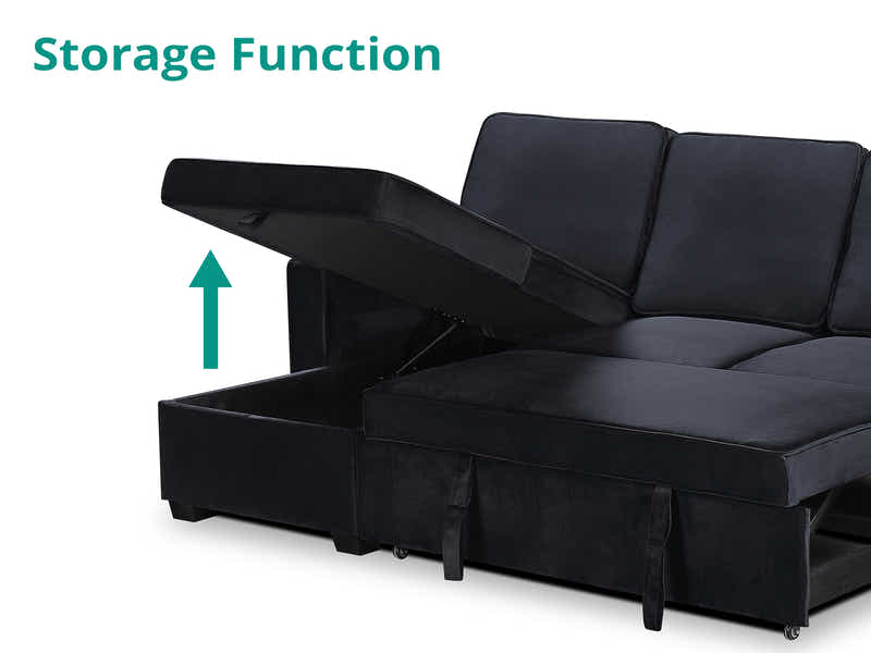 Enkel Pull Out Sofa Bed - Black