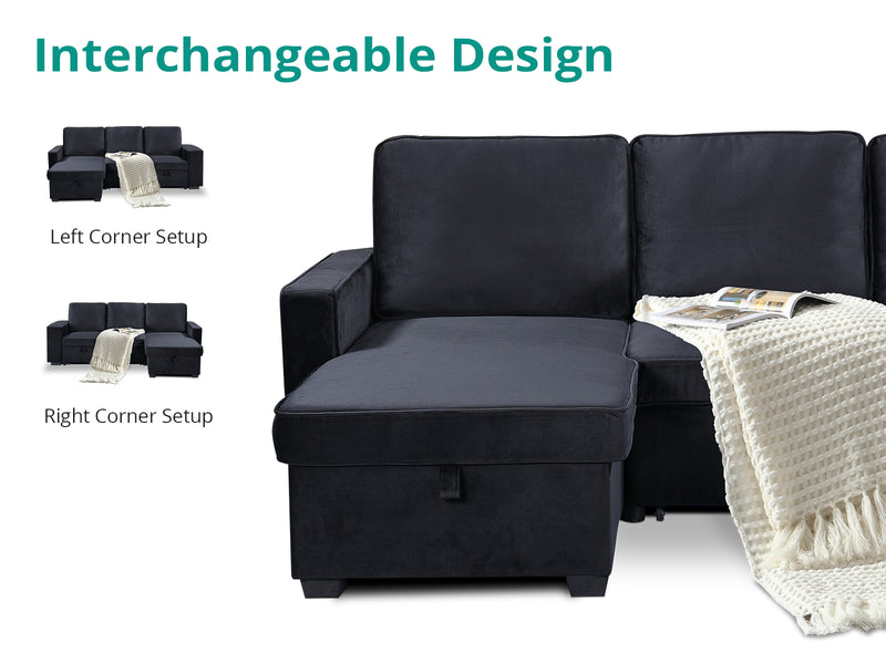 Enkel Pull Out Sofa Bed - Black