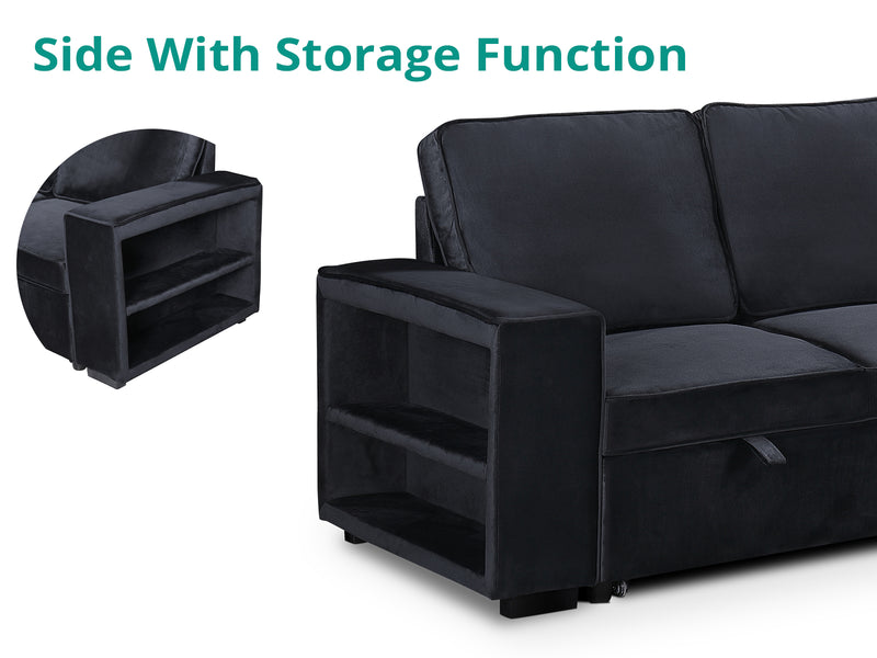 Enkel Pull Out Sofa Bed - Black