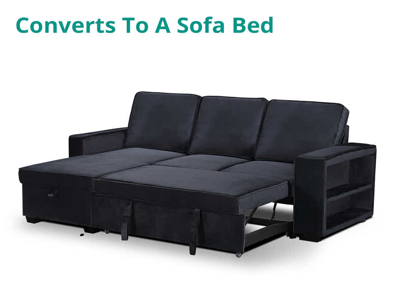 Enkel Pull Out Sofa Bed - Black
