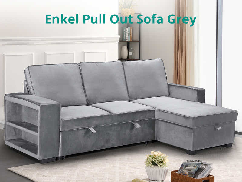 Enkel Pull Out Sofa Bed - Grey
