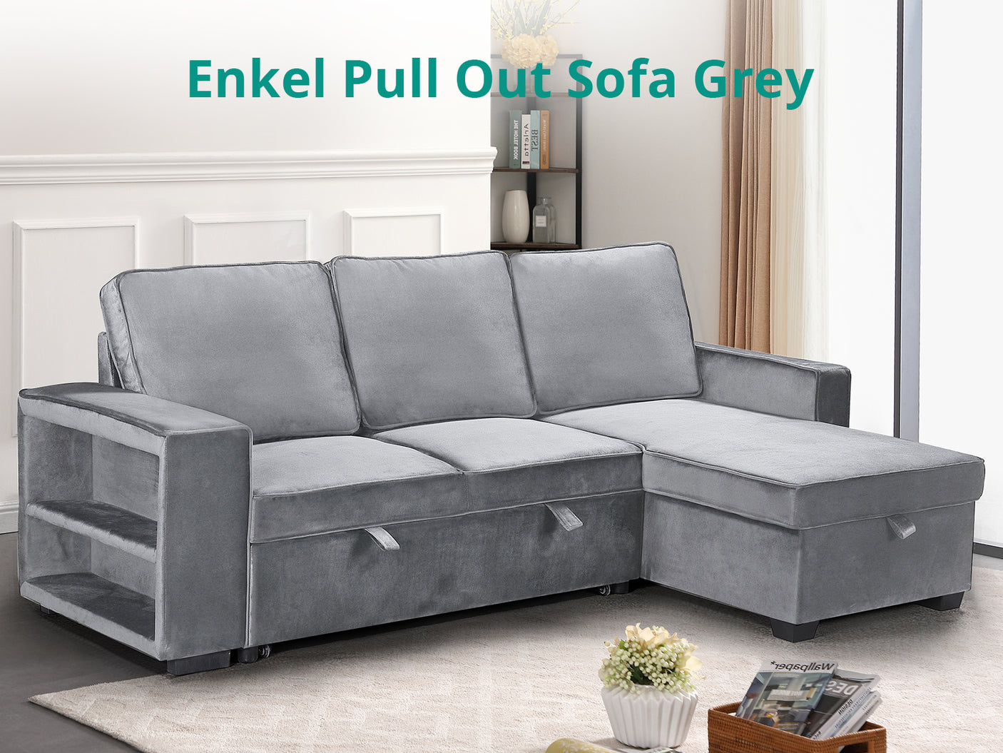 Enkel Pull Out Sofa Grey