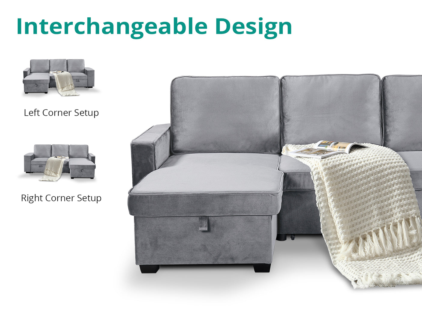 Enkel Pull Out Sofa Grey