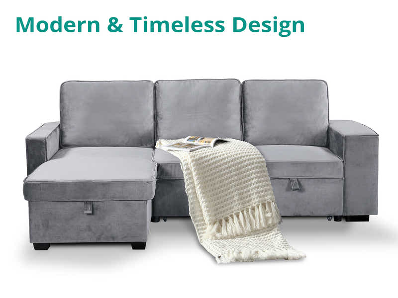 Enkel Pull Out Sofa Bed - Grey