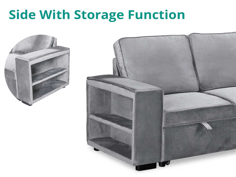 Enkel Pull Out Sofa Bed - Grey