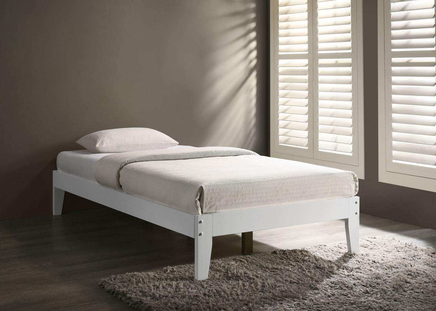 Sovo King Single Bed Frame - White