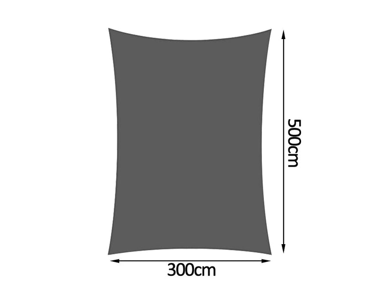 280gsm Shade Sail 3X5M grey rectangle