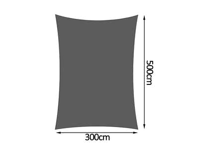Shade sail D 3x5m GREY