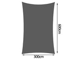 Shade sail D 3x6m GREY