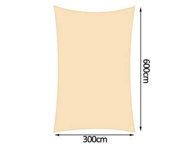 280gsm Shade Sail 3X6M sand rectangle