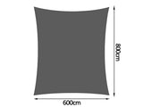 280gsm Shade Sail 6x8M grey rectangle