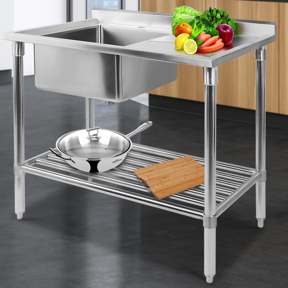 T Cefito 100x60cm Stainless Steel Sink Bench Kitchen 304