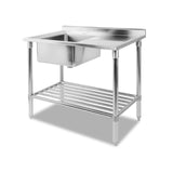 T Cefito 100x60cm Stainless Steel Sink Bench Kitchen 304