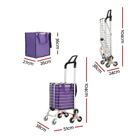 DS NA Emajin Shopping Cart Trolley 35L Foldable Climbing Wheels