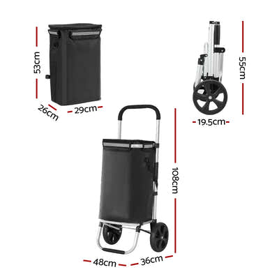 DS NA Emajin Shopping Trolley Cart Foldable 45KG Black