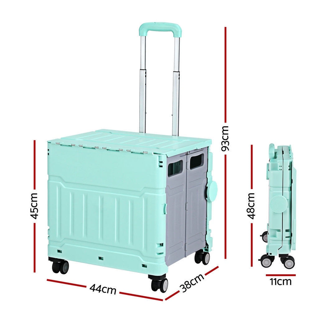 DS NA Emajin Shopping Trolley Cart 75L Foldable Green