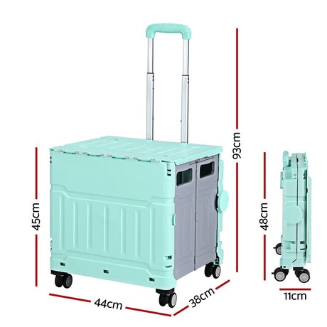 DS NA Emajin Shopping Trolley Cart 75L Foldable Green