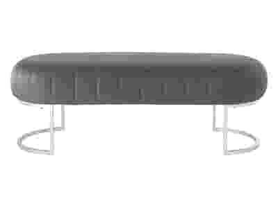 Lunare Velvet Ottoman Bench - Grey